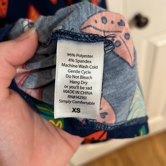 LuLaRoe Colorful Leaf Patterned Size XSmall Hi-Low Midi Dress - Picture 7 of 7